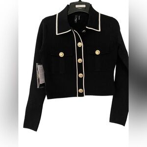 Marciano Black White Trim Top Knitwear - Size XS